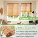Bamboo Blinds 72x48 inch Bamboo Roman Shades for Indoor Windows Outdoor Patio,Light Filtering Sunshade Roll Up Window Shades,Easy to Install