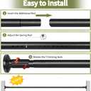 Tension Curtain Rod 51-165In(4.25-13.75Ft), Extra Long Outdoor Curtain Rod No Drilling for Window or Bathroom Patio, Adjustable Spring Shower Rod, Easy to Install Never Rust, Rod Diameter 1.26In-Black