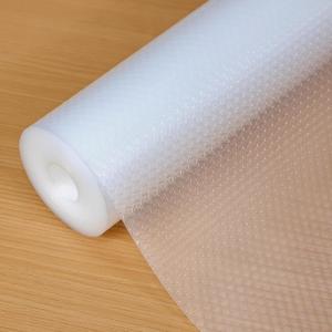 Shelf Liners 22 in x 20 ft EVA Drawer Mats, Non-Adhesive Cupboard Protector, Kitchen Cabinet Lining Fridge Liner (Clear Flat Dot, 56x610cm)