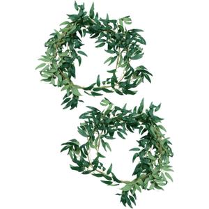 Homoyoyo Wedding Road Leading Vine 2pcs Artificial Willow Leaves Decor for Rattan Wall Art