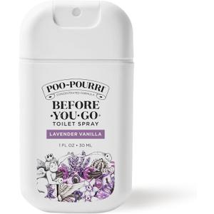 2 x Poo-Pourri Before-You-Go Pocket Toilet Spray, Travel Essentials, Lavender Vanilla, 1 Fl Oz, Up to 50 Uses, On-The-Go Bathroom Odor Deodorizer with Essential Oils, TSA Approved Size