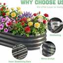 AHEONLAR 3 Pack 631ft Galvanized Raised Garden Bed, Oval Durable Planter Boxes Outdoor for Vegetables, Fruits, Flowers and Plants, Quick Assembly, Grey