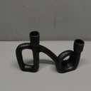 Bloomingville Decorative Resin Double Taper Candle Holder, Black