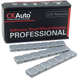 CKAuto 1/2oz, 0.5oz, Grey, Adhesive Stick On Wheel Weights, 63 oz/ 4 lb/Box, OE Quality, (126pcs)