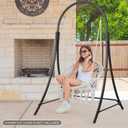 ANOW Adjustable Hammock Chair Swing Stand Only, Heavy Duty Hanging Chair Stand with Safety Hooks for Indoors Outdoors, Max 400 Lbs, Plus Size Version, Black