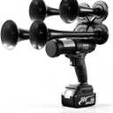 VEVOR Cordless 4-Trumpet Air Horn 130dB Train Air Horn & Built-in Air Pump