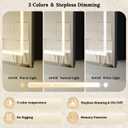 16"X24" Bathroom Medicine Cabinet with Mirror, LED Lighted Medicine Cabinet with Anti-Fog, 3 Colors Temperature Stepless Dimmable, Metal Cabinet for Storage and Mordern Decor, Black