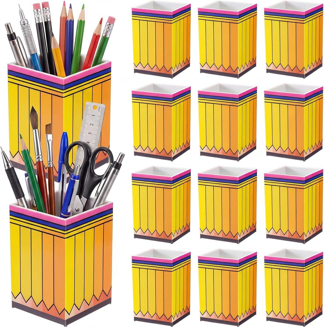 12 Pack Pencil Shaped Pen Holders for Classroom Back to School Supplies