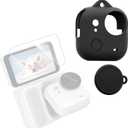 Screen Protector+Lens Cap+Silicone Case for Insta360 GO Ultra,Protective Silicone Cover for 360 GO Ultra Combo Accessories(Black)