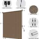 Grandekor Outdoor Roller Shade, 6' W x 6' H, Patio Roll Up Shade, Cordless, Outdoor Privacy Screen, Aluminum, Mocha