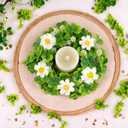 8 Pcs St. Patrick's Day Candle Rings, 14 Inch Shamrock Wreaths for Table Centerpieces Irish Clover Wreath for Front Door Porch Window Wall Decor, Spring Green Artificial Foliage Berry Wreath