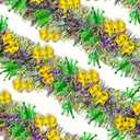50FT Mardi Gras Tinsel Garland, Purple Green Gold Glitter Tinsel Garland Metallic Twist Foil Hanging Decor for Carnival Party Indoor Outdoor Mardi Gras Decorations (Style 3)