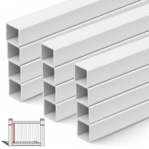 Yaocom Railing Spindles White Vinyl Deck Railings Colonial Style Deck Balusters for European Home Decorative Outdoor Stair Porch Fencing Railings (1-0/1" Sq X 47,Vinyl Railing,12 Pack)
