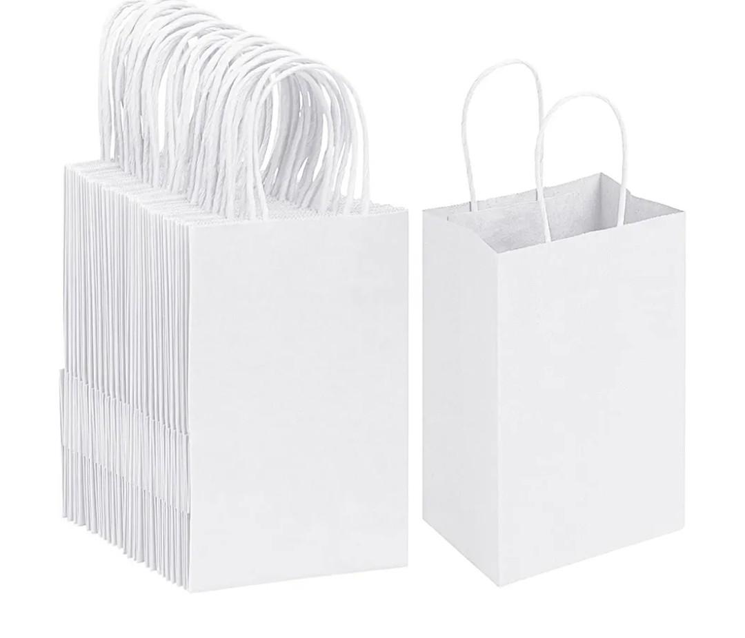 RACETOP White Paper Bags with Handles Bulk,8"x4.5"x10.8" 50Pcs,Kraft Paper Bags Party Favor Bags Shopping Bags Kraft Bags White Paper Gift Bags with Handles Bulk RACETOP White Paper Bags with Handles Bulk,8"x4.5"x10.8" 50Pcs,Kraft Paper Bags Party Favor Bags Shopping Bags Kraft Bags White Paper Gift Bags with Handles Bulk