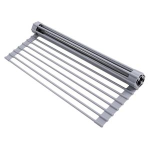Ohuhu Roll Up Dish Drying Rack, Over The Sink Multipurpose Roll-Up Dish Racks, 16.5" W x 13" L Rolling Heat-Resistant Anti-Slip Silicone Coated Dish Drainer Portable Foldable for Kitchen Counter