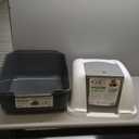 Catit Airsift Jumbo Hooded Litter Pan, Warm Gray/White - Privacy and Easy Access for Cleaning - Ideal for Larger or Multiple Cat Households