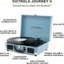 Victrola Journey II (2025 Model) Bluetooth Suitcase Record Player Built-in Stereo Speakers with Enhanced Bass, 3-Speed Turntable, Bluetooth Input and Output, RCA & Headphone Outputs (Blue)