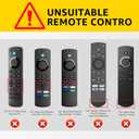 OneBom (2pcs) Silicone Remote Cover for Firetv 4K Max (2nd)/ Insignia/Pioneer/Toshiba/Omni (QLED) Series, Anti-Slip Protective Case with Same Color Lanyard (Blue&Red)
