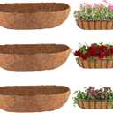 3Pcs Trough Coco Liner 24" Coco Coir Liners for Planters, Liners for Window Boxes Liners, Wall Basket Planters, Railing Hanging Baskets, Garden Planter Baskets