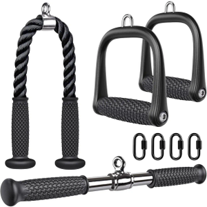 Kipika Tricep Pull Down Attachment, Cable Machine Accessories for Home Gym, Cable Machine Attachments Pulley System Gym, LAT Pull Down Attachment Weight Fitness