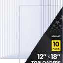 12x18 Toploader - Clear Semi-Rigid PVC Sheet Protectors, Hard Plastic Sleeves for Lithographs, Posters, and Prints (10-Pack)