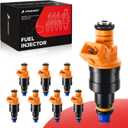 Fuel Injectors Set of 8, Compatible with Ford Lincoln Mercury 4.6L 5.0L 5.4L 5.8L V8 - F150 F250 F350 E150 E250 E350 Expedition Bronco Mustang Thunderbird navigator-Replace Part 0280150943