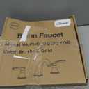 Bathroom Sink Faucet, Dual Handle Widespread Bathroom Faucet 3-Hole Design with Brushed Gold Finish, Includes Pop-Up Drain and cUPC Certified Lead-Free Hoses (Brushed Gold)