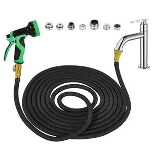 Ruomi1y 50 FT Sink Hose Attachment for Faucet Indoor, Kitchen Hose for Sink Faucet with 7 Adapters Bathroom, Watering Houseplants, Dog Washing, Household Cleaning, Filling Fish Tank