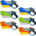 6 Pack Watergun Gun for Kids Long Range 600ML Water Squirter, Colorful Super Blaster Soaker with Clear Visible Water Tank, Swimming Pool Summer Beach Outdoor Fighting Toys
