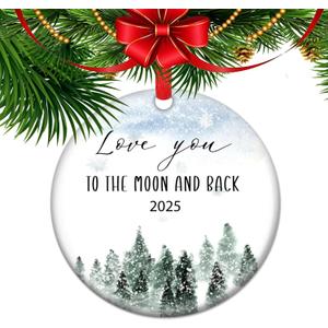 Love You to The Moon and Back - Couple Christmas Ornament 2025 - Our First Christmas Together - Gift for Girlfriend/Boyfriend (C16)