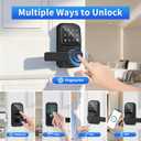 Smart Door Lock with Handle - Keyless Entry Door Lock for Front Door, Touchscreen Keypad Door Knob Lever Lock, Fingerprint Door Handle Lock, Auto Lock, App Control, Easy Installation