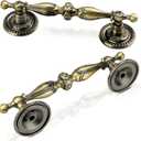10 Pack 3-1/2 Inch Dresser Pulls, Antique Bronze Drawer Pulls, Vintage Handle Pulls, 4 9/10 Inch Overall Length