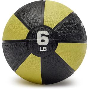 Amazon Basics Weighted Medicine Ball, 6 Pounds, Yellow/ Black