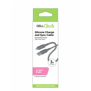 Cell Candy Silicon Charge & Sync Cable For Apple 8 Pin, 1 ct