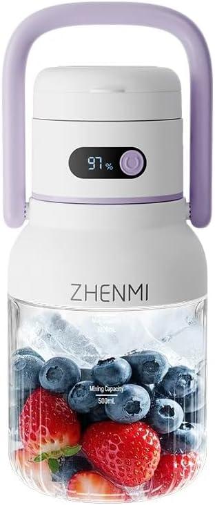 Portable Blender, Personal Blender for Smoothies & Shakes, Cordless, 33oz BPA-Free Vessel, Leakproof Lid with Sip Spout, USB-C Rechargeable, Easy-to-Clean Parts - Purple