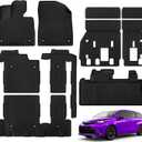 Floor Mats for Toyota Sienna 8 Seat 2025-2021(Not for 2025 Platinum Edition) Full Set All Weather Floor Mats for Toyota Sienna Accessories 2025-2021 TPE Trunk Mat with Backrest Mat Black