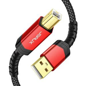 JSAUX 15FT USB Printer Cable - USB 2.0 Type A Male to B Male Scanner Cord - High Speed for HP, Canon, Epson, Dell, Brother, Lexmark, Xerox, Samsung and Piano, DAC