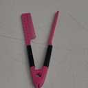 Chengu Hair Brush, Boar Bristles Clamp Double Sided Brush & V Shaped Styling Hair Comb, Straightening Knotty Unkempt Hair (Rose Red, Pink)