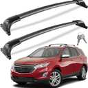 Wonderdriver 300lbs Lockable Roof Rack Cross Bars Compatible with 2018-2024 Chevy Chevrolet Equinox & 2018-2024 GMC Terrain,Heavy Duty Aluminum Roof Rails Crossbars Rooftop Cargo Canoe Black Luggage