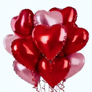 Heart Balloons 18 Pcs 18 inch Pink Red Heart Balloon Valentine Balloons Heart Foil Mylar Balloons for Valentine's Day Birthday Engagement Wedding Anniversary Bridal Showe Party Decorations