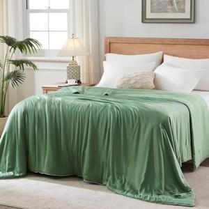Globon Cooling Comforter Queen Size, Lightweight Summer Comforter for Hot Sleepers,Ultra Soft Bamboo Viscose Fabric, Breathable & Moisture Wicking, Soy Fiber Blend Fill, Sage Green