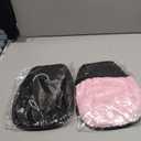 2 Pack USB Heated Computer Pad Hand Warmer Roomy Hand Warming Pad Desk Accessories for Men and Women Soft Plush Material 29x22cm (Black,Pink)