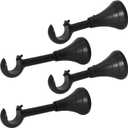 3/4 inch Heavy Duty Curtain Rod Brackets, Adjustable 4 - 5 in Extension Rod Holder for 5/8 to 3/4 inch Rods, Brackets for Curtain Rods, Wall Mount (Black - Set of 4)