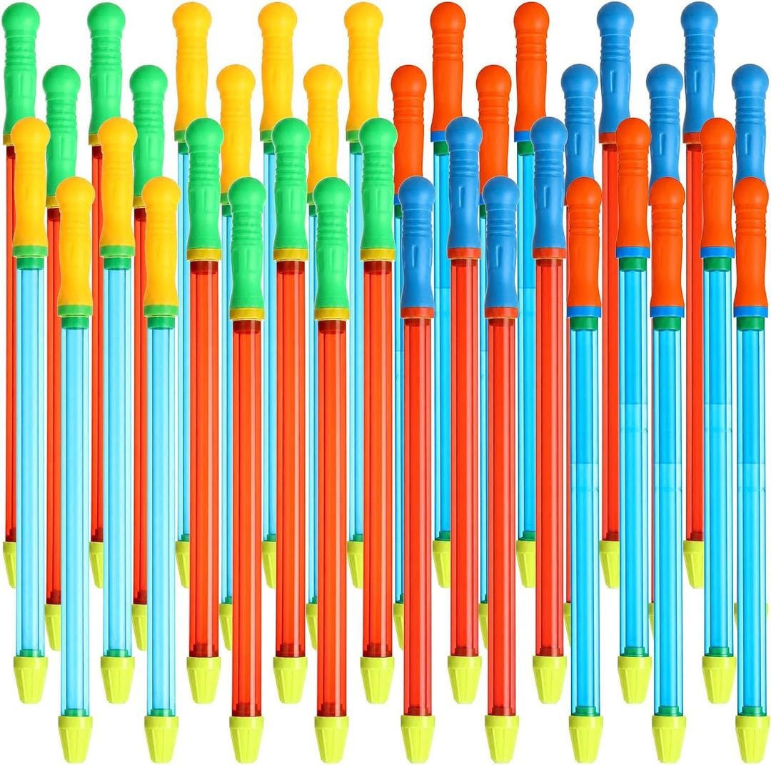 Leitee 36 Pcs 21.3 Crayon Water Guns Tube Squirters Suction Gun Water Shooter for Adults Beach and Pool Squirt for Summer Pool Party Game