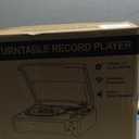 Vinyl Record Players Vintage Turntable with Speakers Belt-Driven Turn Tables Support 3-Speed, Bluetooth Wireless Playback, Headphone, AUX-in, RCA Line LP Phonograph Auto Stop Retro Black