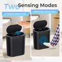 jinligogo 3 Pack 5 Gallon Bathroom Trash Can with Lid, Automatic Motion Sensor Black Trash Can, Touchless Slim Waterproof Garbage Bin for Kitchen, Bedroom, Office, and Bathroom