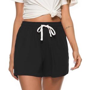 Women's Pajama Shorts, Super Soft Pj's Bottoms Stylish Lounge Shorts for Sleep Gym Running with Drawstring Pockets Size L
