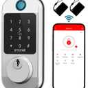 SMONET Smart WiFi Door Lock, Keyless Fingerprint Deadbolt, Alexa Compatible, Digital Keypad, Bluetooth App Control, Satin Nickel