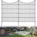 10 Panels Garden Fence Dog Fence Outdoor for Yard, 32in H x 23.6ft L Rustproof Metal Fencing with Ground Stakes | No Dig Animal Proof Containment for Pets/Rabbits | Durable Patio Security Panels