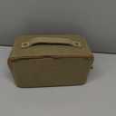 EACHY Travel Makeup Bag, Faux Suede Cosmetic Bags for Women,Large Capacity Portable Pouch Open Flat Toiletry Bag Make up Organizer with Divider and Handle (Medium)